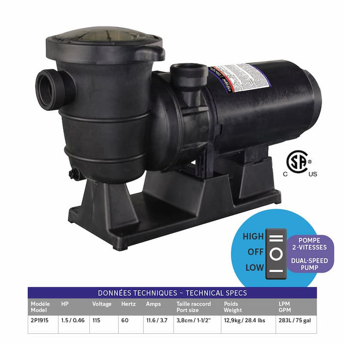 Pompe Olympic 1.5 hp - 2 vitesses