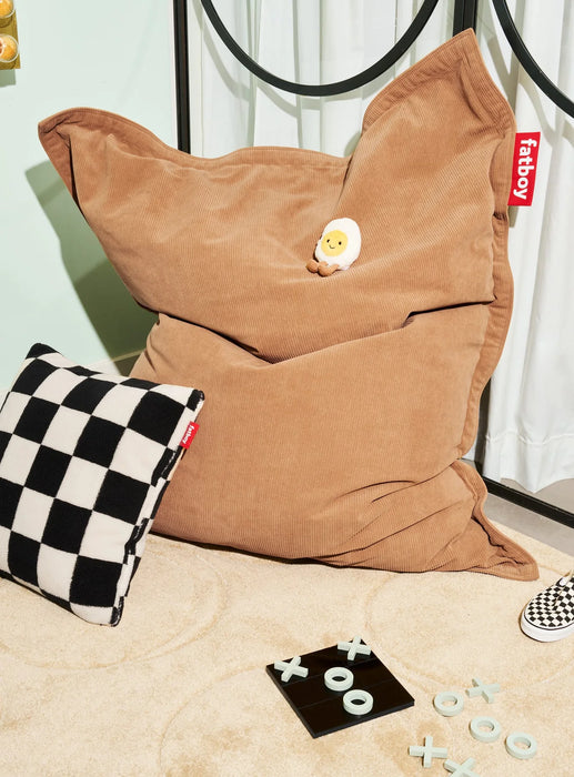 Pouf in slim corduroy velvet For indoor use