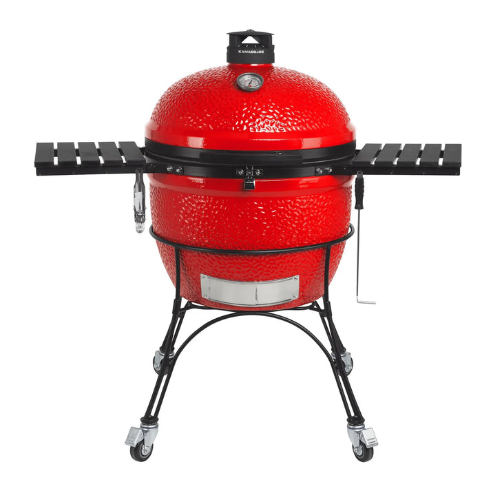 BigJoe Red II w/ Cart, Side Shelves, Heat Deflector & Tools w/ BJ-CBH