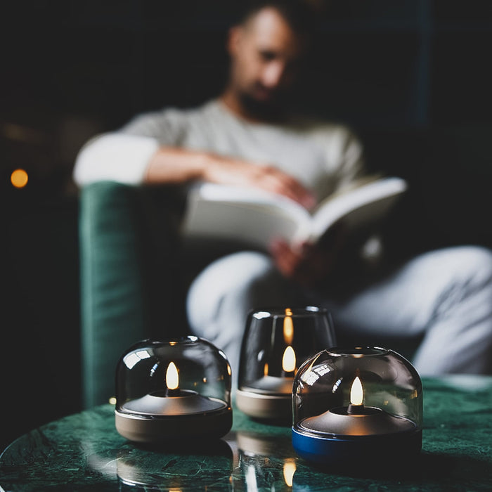 Elevate your decor with the Kooduu Glow 10, a flameless candle holder with sleek Danish-inspired simplicity.