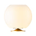 Kooduu Sphere Brass: Bluetooth 5.0 speaker lamp with warm LED light, brass stand, and dual wine bottle cooler for Canadian homes.