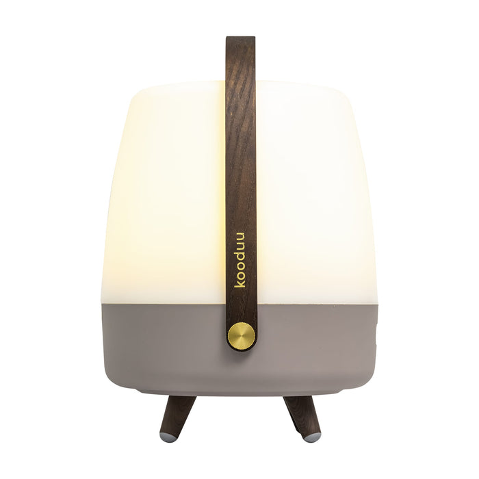 Portable Kooduu Lite-up Play: warm LED light, high-quality Bluetooth audio, and a chic design for any modern space.