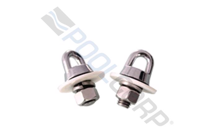 Paire d’ancrages muraux plaqués chrome