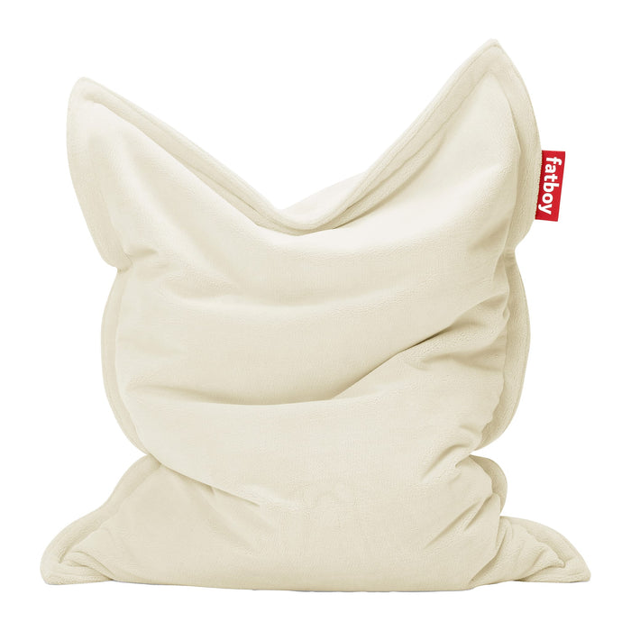Pouf slim en tissu peluche (effet nounours) Pour usage intérieur