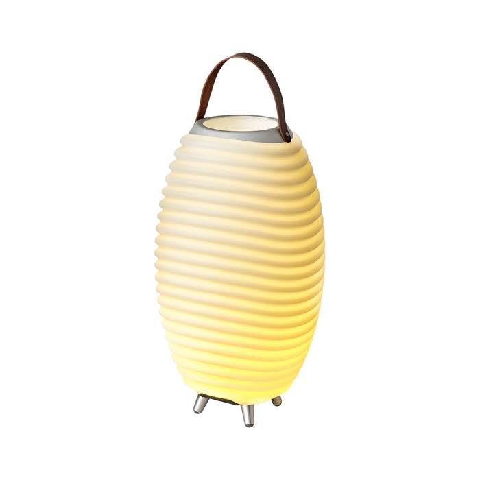 Synergy LED lamp by Kooduu: compact, portable design with high-quality audio, dimmable light, and drinks cooling capabilities.