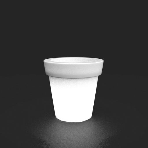 TERA LUX - Small illuminated pot - 16-color LED - White
