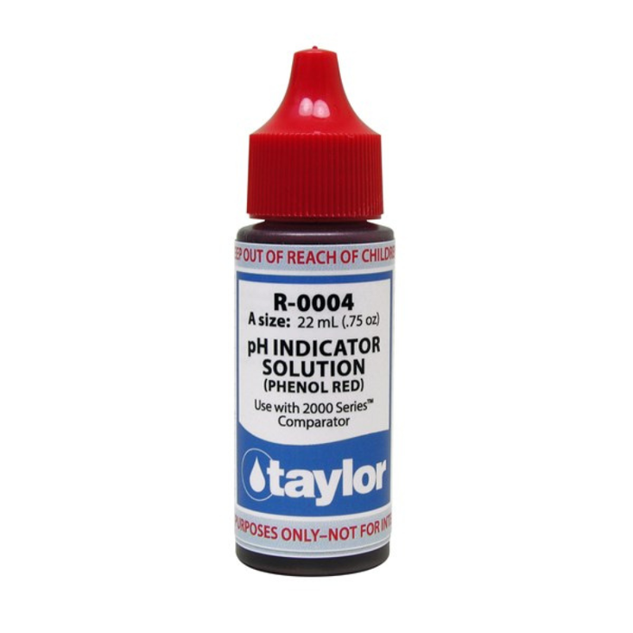Solution indicatrice de pH Taylor (pour la série 2000), rouge de phénol, 0,75 oz, flacon compte-gouttes