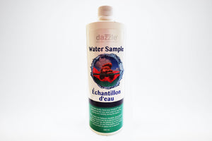 Empty dazzle water test bottle