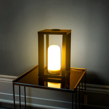 Load image into Gallery viewer, Siroco Metal Lantern: A seamless blend of style and convenience, featuring 200-lumen lighting, 20-hour battery life, and easy magnetized setup.
