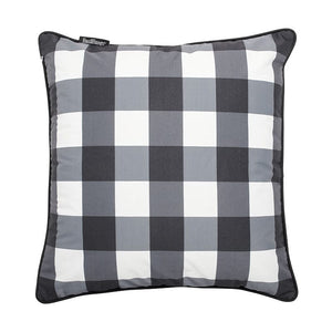 Outdoor Cushion - 50x50cm gingham black  -  Throw Pillows  by  Basil Bangs