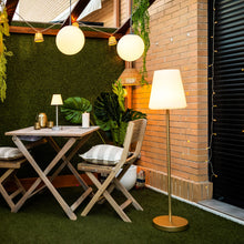 Load image into Gallery viewer, Experience sophistication with Lola Slim 120: an LED floor lamp offering a cozy ambiance indoors and outdoors, with easy remote control.
