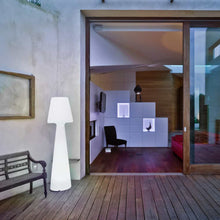 Load image into Gallery viewer, Unveil the beauty of indoor/outdoor lighting with Lola 165, Newgarden&#39;s contemporary floor luminaire with remote control.
