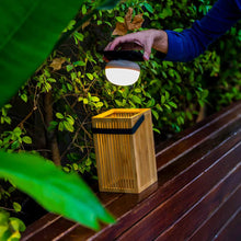 Load image into Gallery viewer, Okinawa Lantern by Newgarden: Handmade bamboo lamp with 900-lumen rechargeable Cherry bulb. Perfect for adding nature’s touch to your garden.
