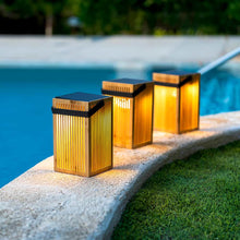 Load image into Gallery viewer, Experience harmony with the Okinawa Lantern by Newgarden. Handcrafted from bamboo, it delivers solar-powered, cable-free illumination.
