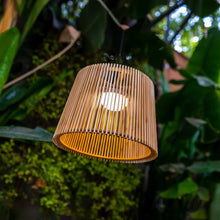 Load image into Gallery viewer, Okinawa Hang by Newgarden: Handmade bamboo pendant lamp with wireless, rechargeable Cherry bulb and 3-meter cord, perfect for outdoor spaces.
